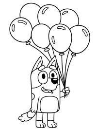 Bluey con palloncini