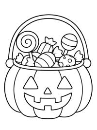 Secchiello zucca di Halloween con caramelle