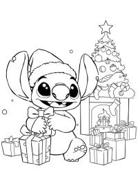 Stitch con i regali di Natale