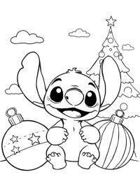 Stitch con le palline di Natale