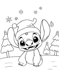 Stitch con il cappello di Babbo Natale