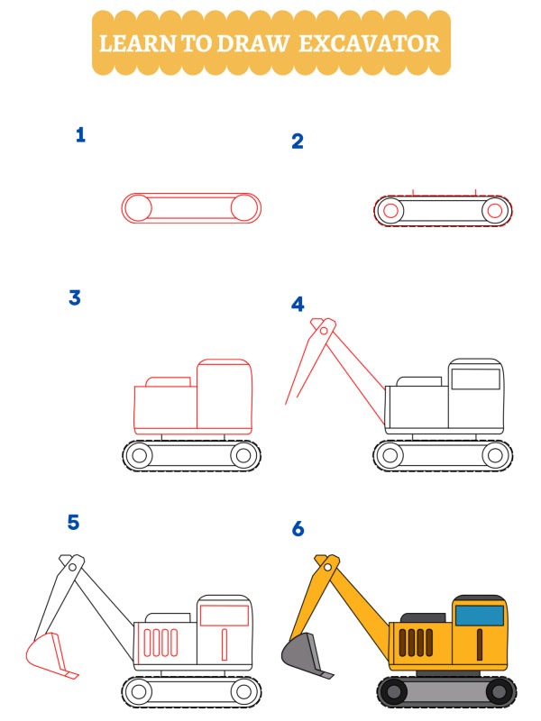 Come disegnare un escavatore