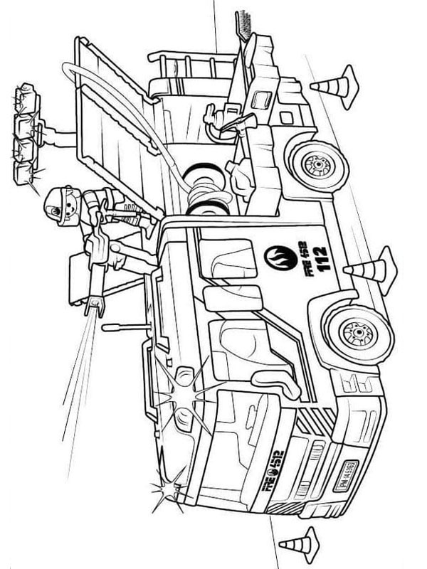 Camion dei pompieri Lego disegno da colorare