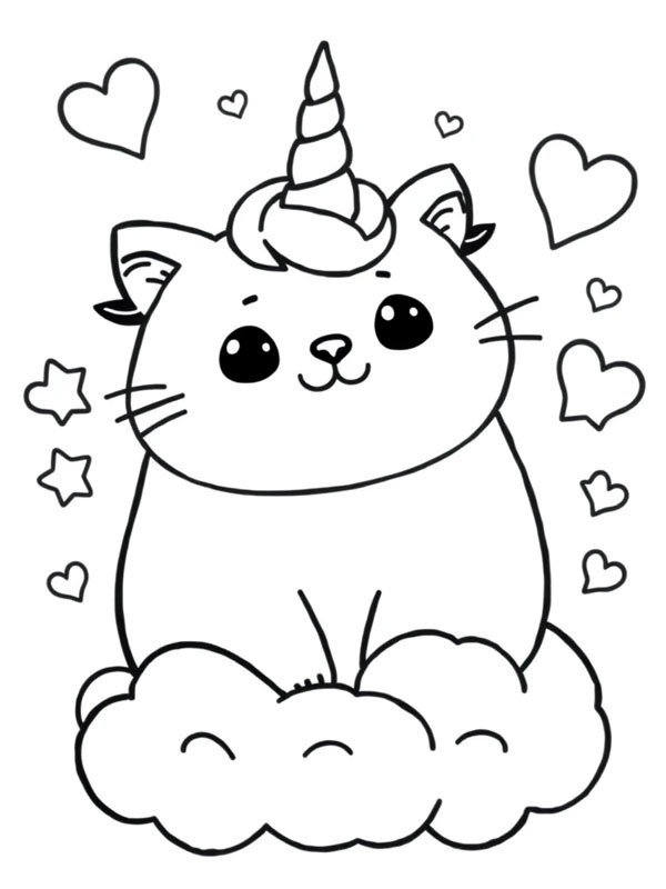 Pusheen Unicorn disegno da colorare