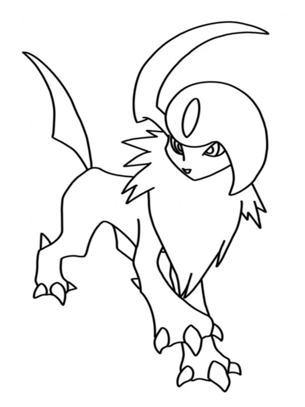 Absol (Pokémon) disegno da colorare