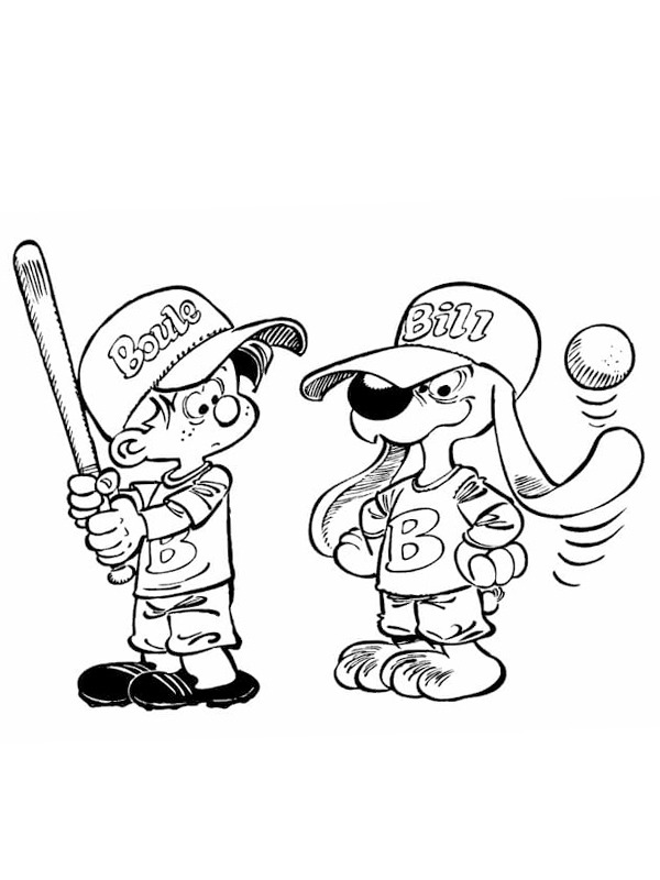 Bollie e Billie giocano a baseball disegno da colorare