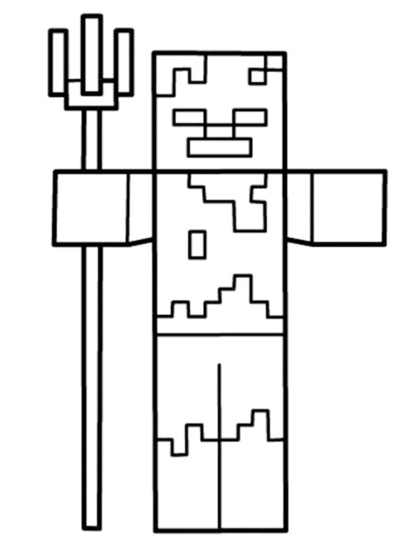 Annegato (Minecraft) disegno da colorare