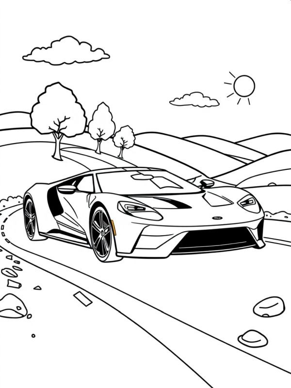 Ford GT disegno da colorare