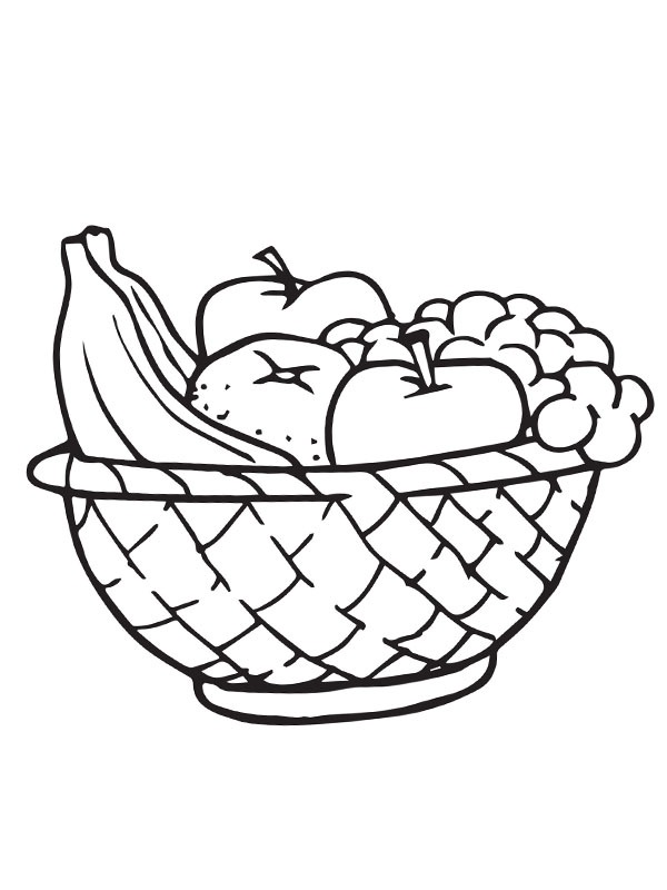 Cesto di frutta disegno da colorare