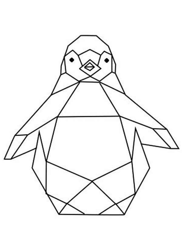 Pinguino geometrico disegno da colorare