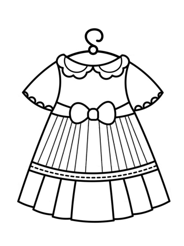 Vestito da bambina disegno da colorare