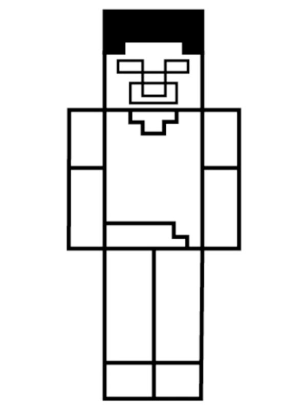 Herobrine Minecraft disegno da colorare