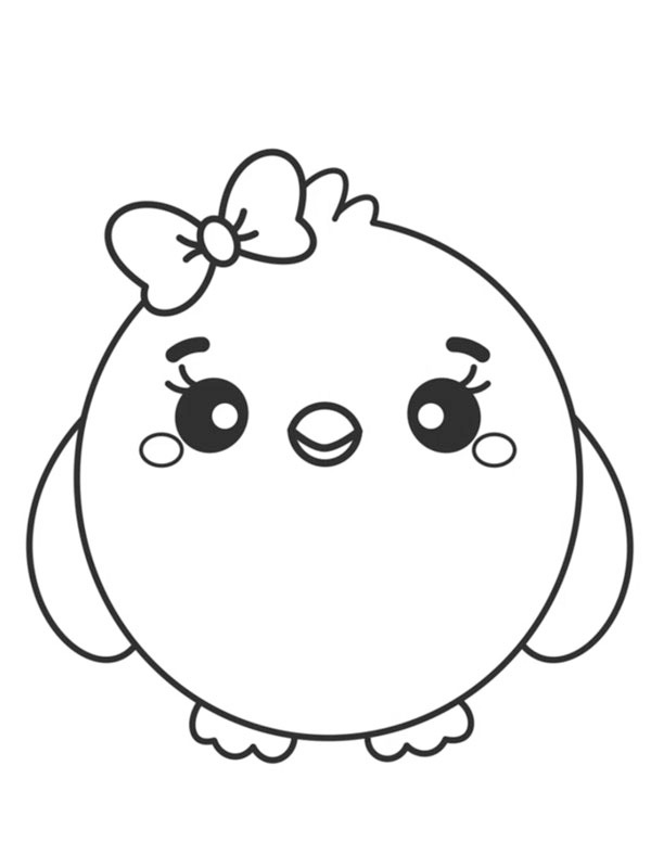 Gallina kawaii disegno da colorare