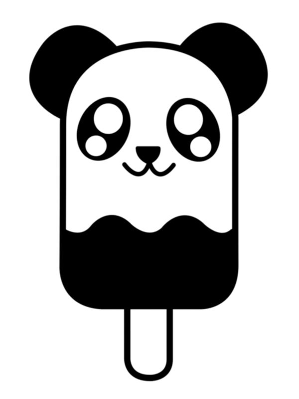 Gelato Panda Kawaii disegno da colorare