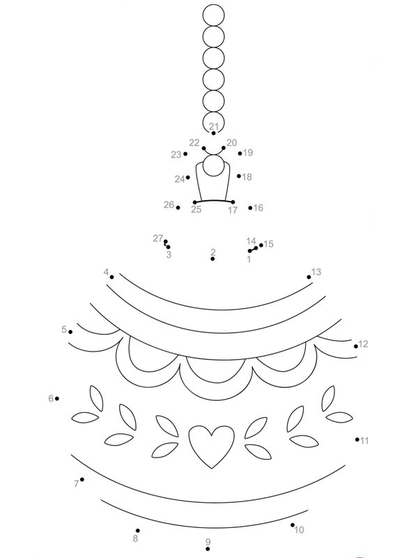 Decorazione natalizia Unisci i puntini disegno da colorare