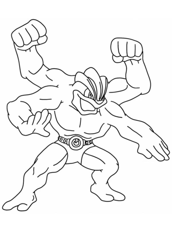 Machamp (Pokémon) disegno da colorare