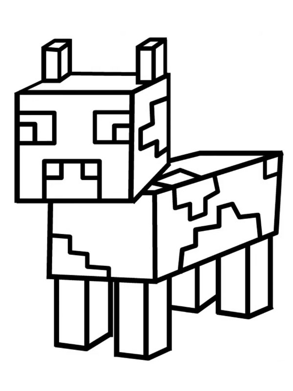 Minecraft Mucca disegno da colorare