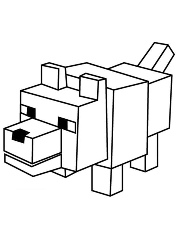 Minecraft Lupo disegno da colorare