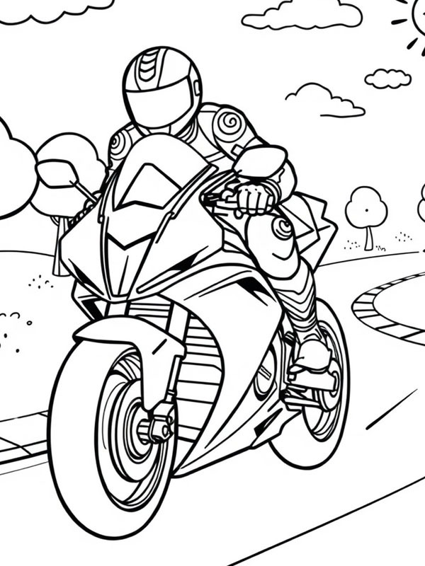 Motociclista disegno da colorare