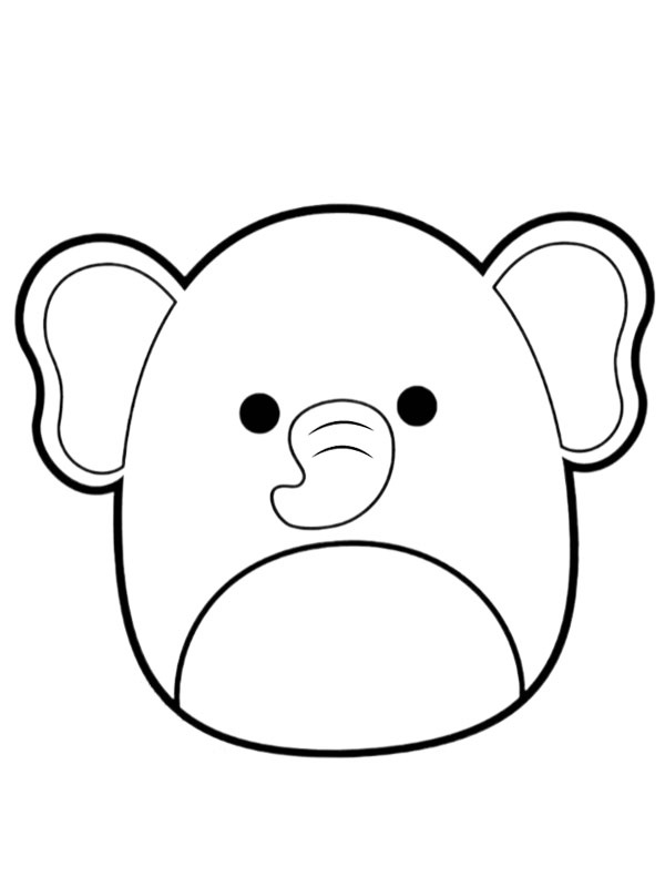 Elefante Mila Squishmallows disegno da colorare