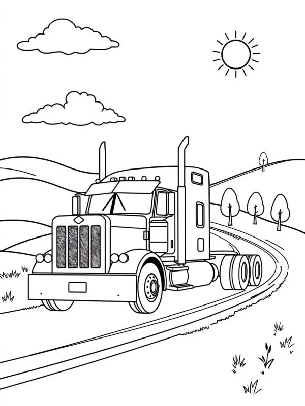 Camion Peterbilt disegno da colorare