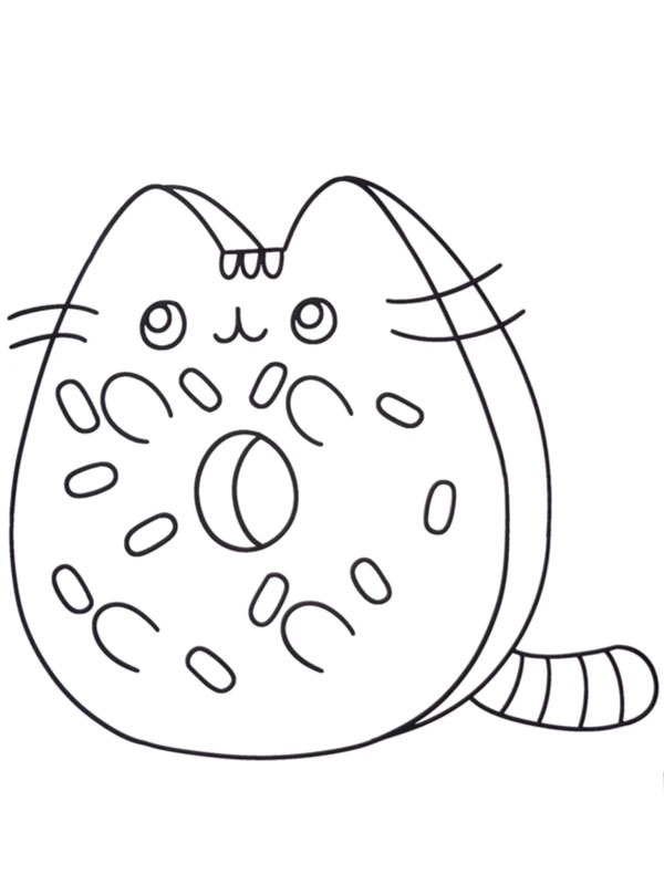 Donut Pusheen disegno da colorare