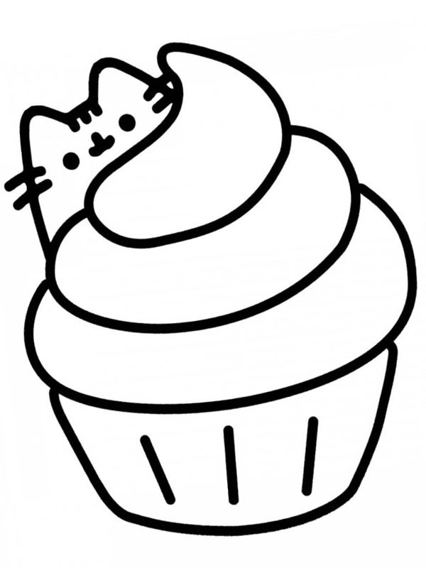 Muffin Pusheen disegno da colorare