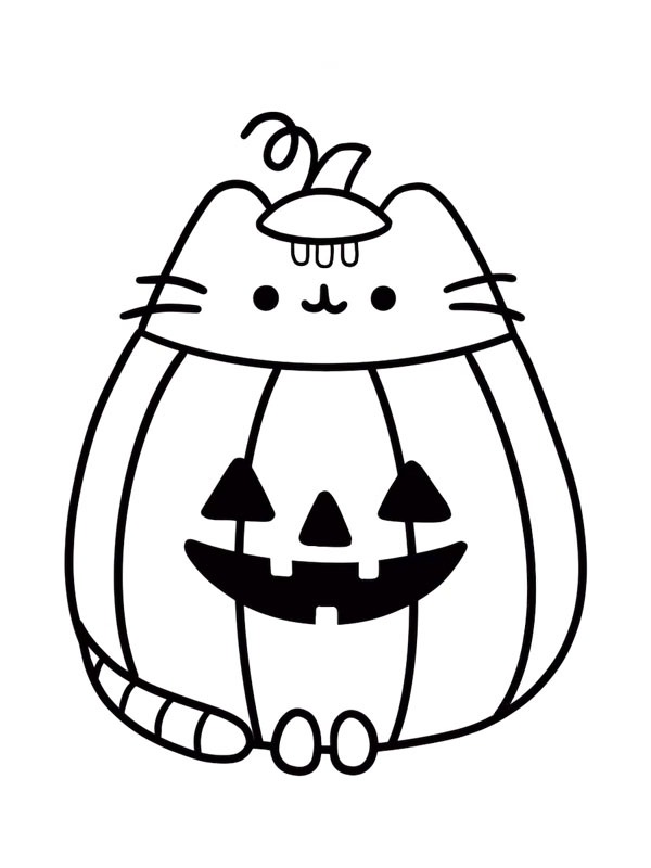 Zucca Pusheen disegno da colorare