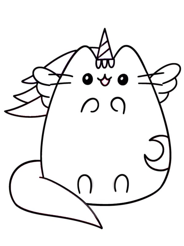 Pusheen unicorno disegno da colorare