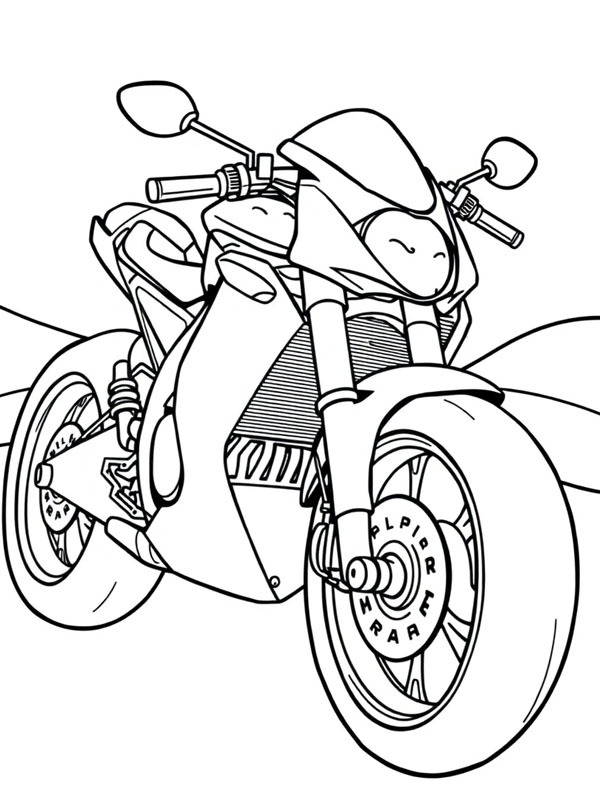 Moto da corsa disegno da colorare