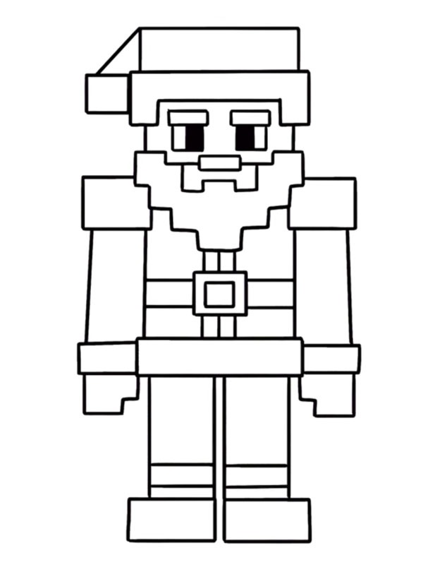 Babbo Natale Minecraft disegno da colorare