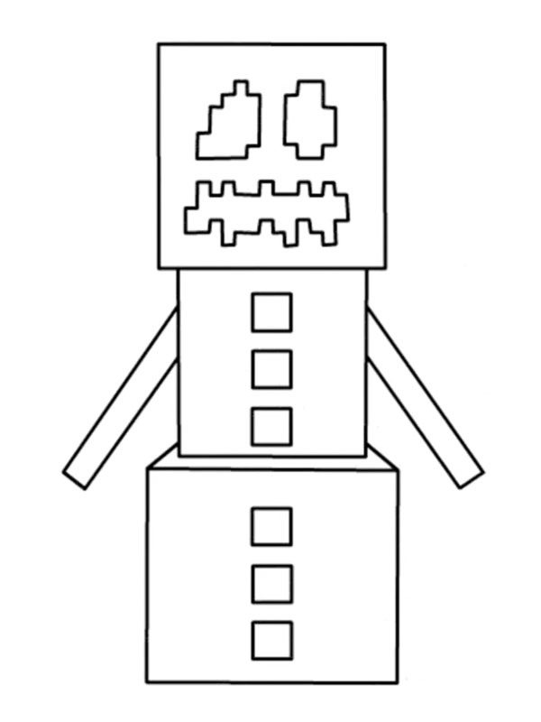 Snow Golem Minecraft disegno da colorare