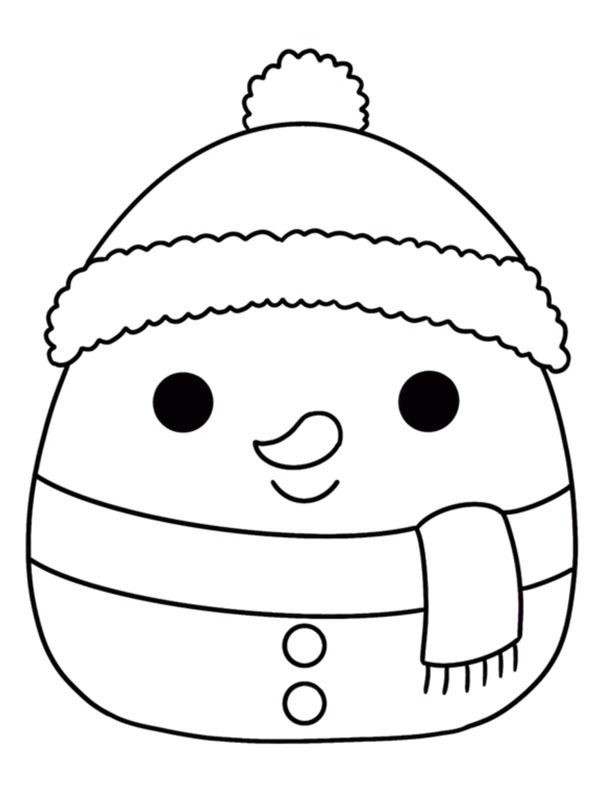 Pupazzo di neve Squishmallows disegno da colorare