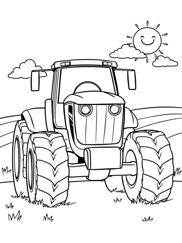 Trattore John Deere disegno da colorare