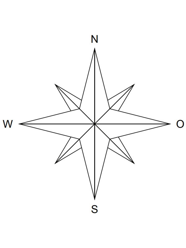 Rosa dei venti disegno da colorare